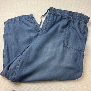 Vintage Y2L DC Jeans Women's 28 Blue Lyocell Paperbag Relaxed Pants Capri